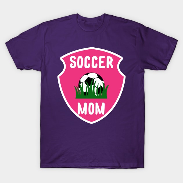 Soccer Mom Shield Sports Design T-Shirt by 4Craig